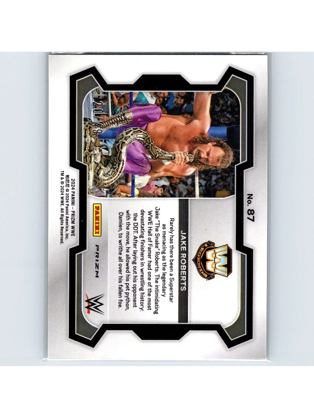 2024 Panini Prizm WWE Jake Roberts #87 Under Card Green Prizms #/49